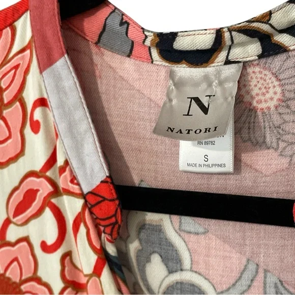 NATORI Multicolor Floral Caftan, size Small, swim coverup pjs loungewear cruise - Picture 4 of 11